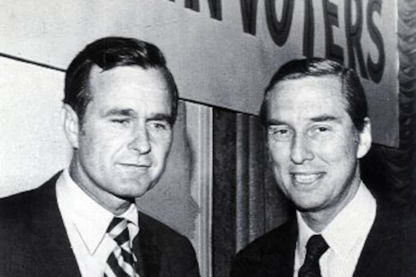 This is a file photo from the early 1970s of George Bush and Lloyd Bentsen when they were...