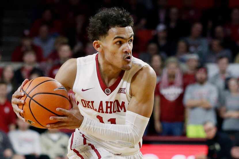 Oklahoma guard Trae Young during an NCAA college basketball game against Baylor in Norman,...