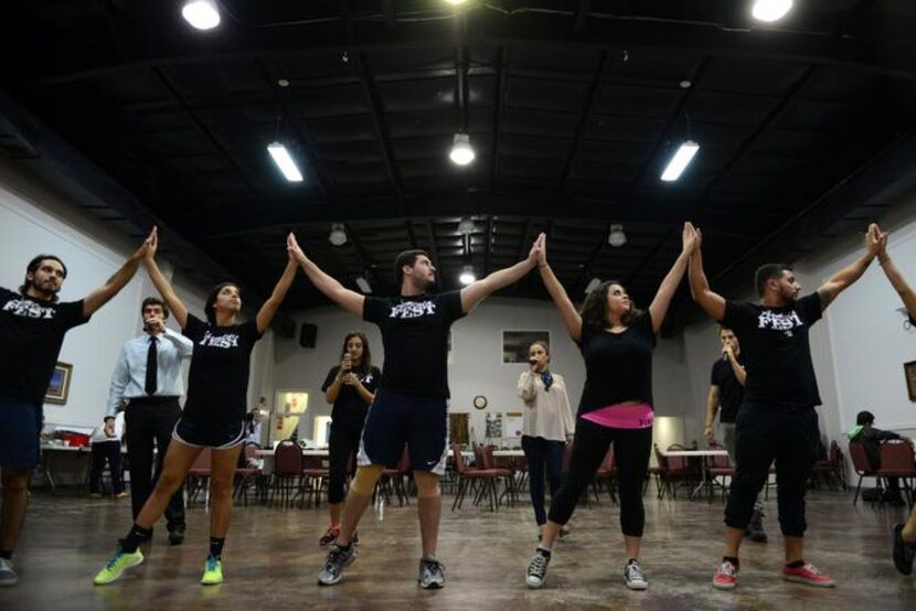 Members of the St. Sarkis Armenian Church practice their dance routine at the church in...