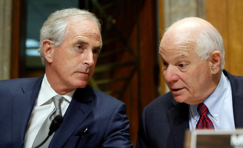Senate Foreign Relations Committee Chairman Bob Corker, R-Tenn. (left), and Sen. Ben Cardin,...