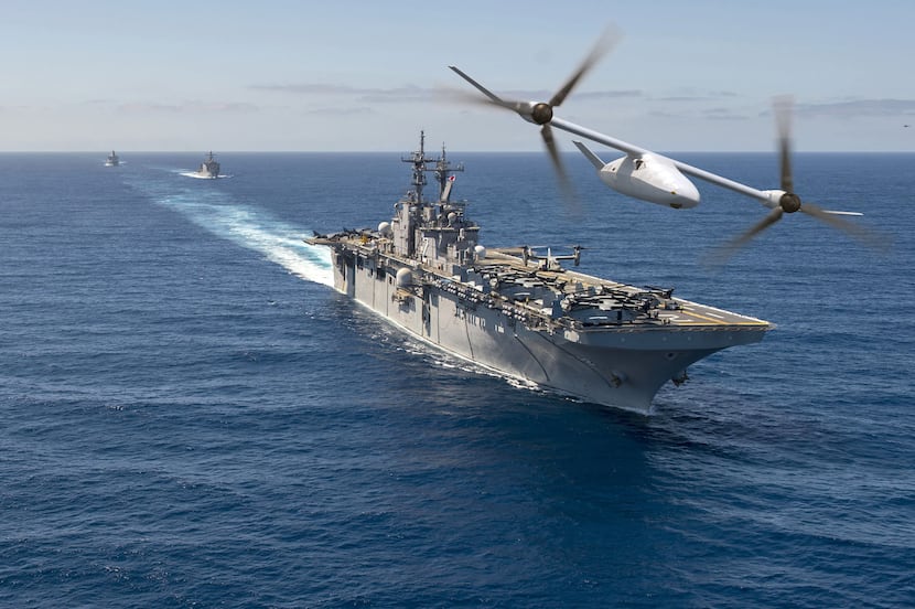 A tiltrotor drone, the V-247 Vigilant, is one of the new products being developed in Fort...