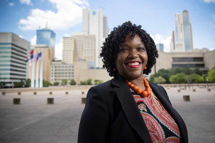 Tonya McClary, Dallas' Police Oversight Monitor, poses for a photo outside of City Hall on...