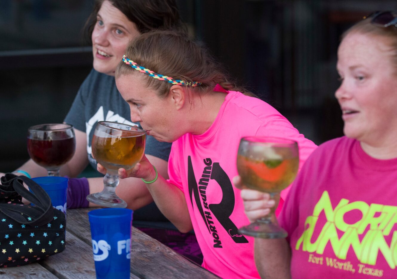 From left: Hannah Rupley, Julie Vinson and Charity Dragna, members of the North Running...