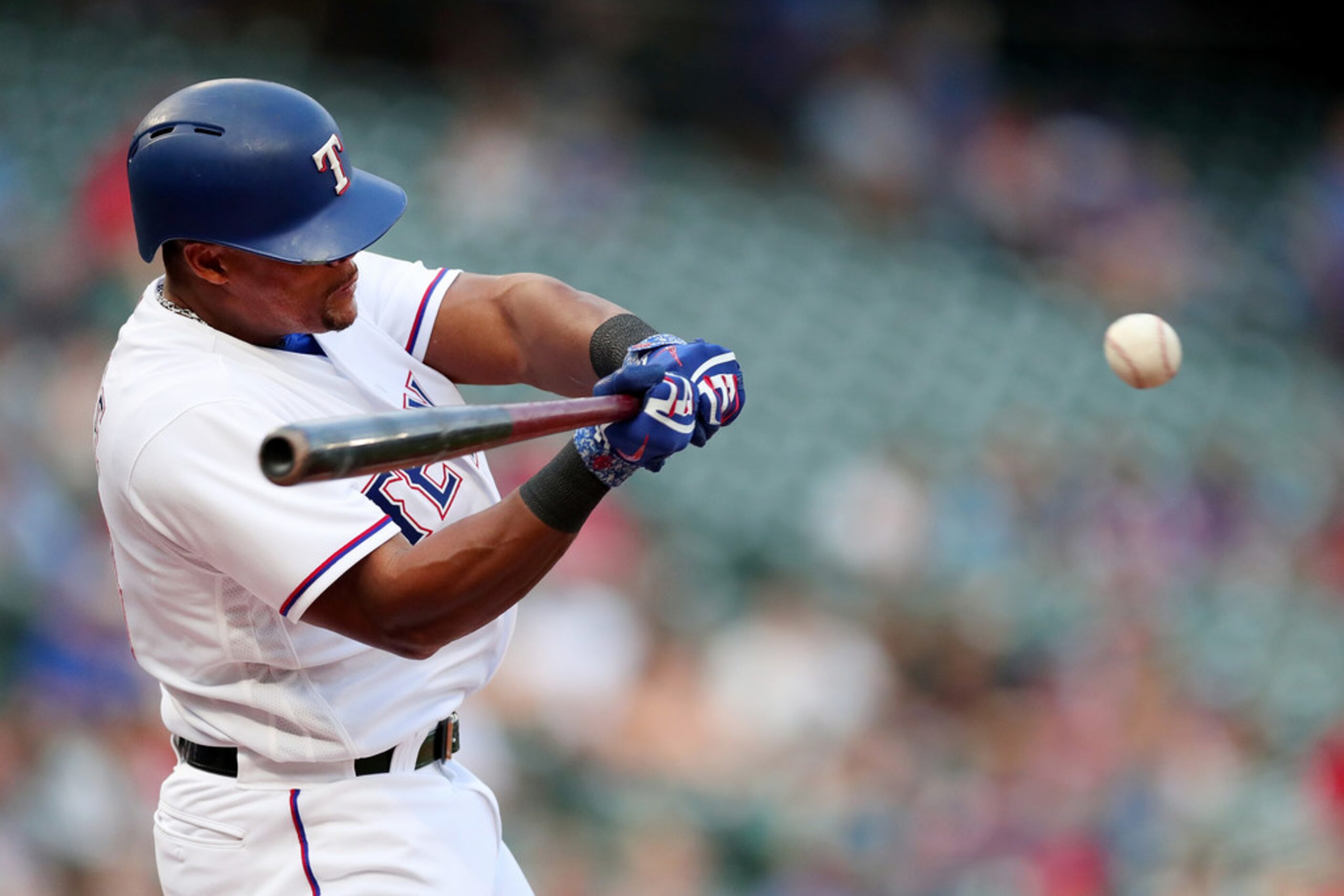 ARLINGTON, TX - JULY 23:  Adrian Beltre #29 of the Texas Rangers takes a strike against the...