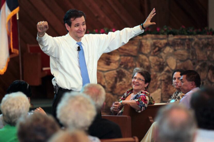 Senate candidate Ted Cruz spoke at La Prada Church of Christ in Mesquite on Tuesday.
