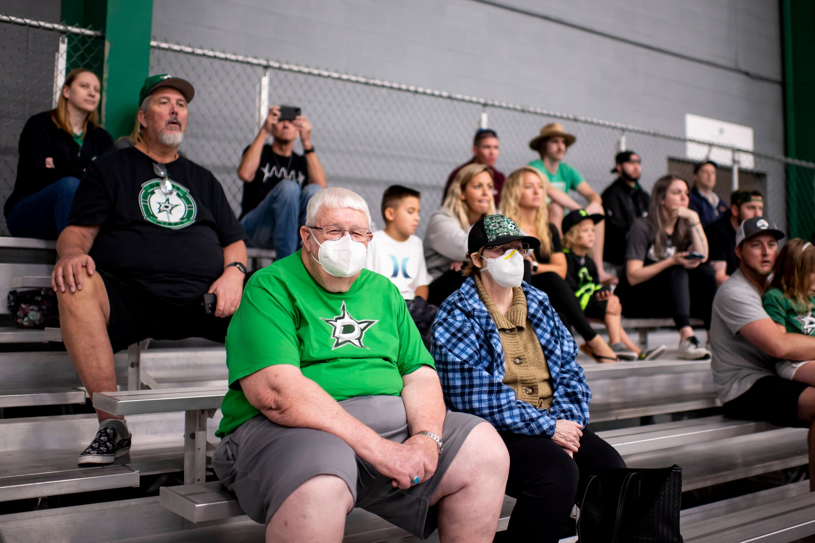 Stars fans watch prospects go through drills during the 2022 Dallas Stars Development Camp...