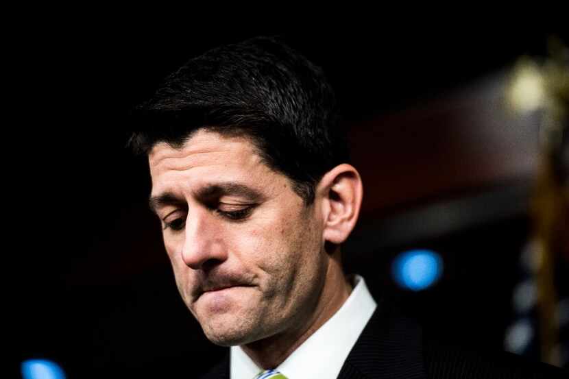 House Speaker Paul Ryan informs journalists that Republicans "came up short" in garnering...