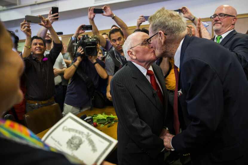 The two were the first gay couple to be issued a marriage license and to be married in...