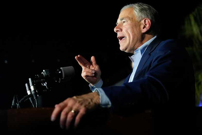 Texas Gov. Greg Abbott speaks during an election night party Tuesday, Nov. 8, 2022, in...