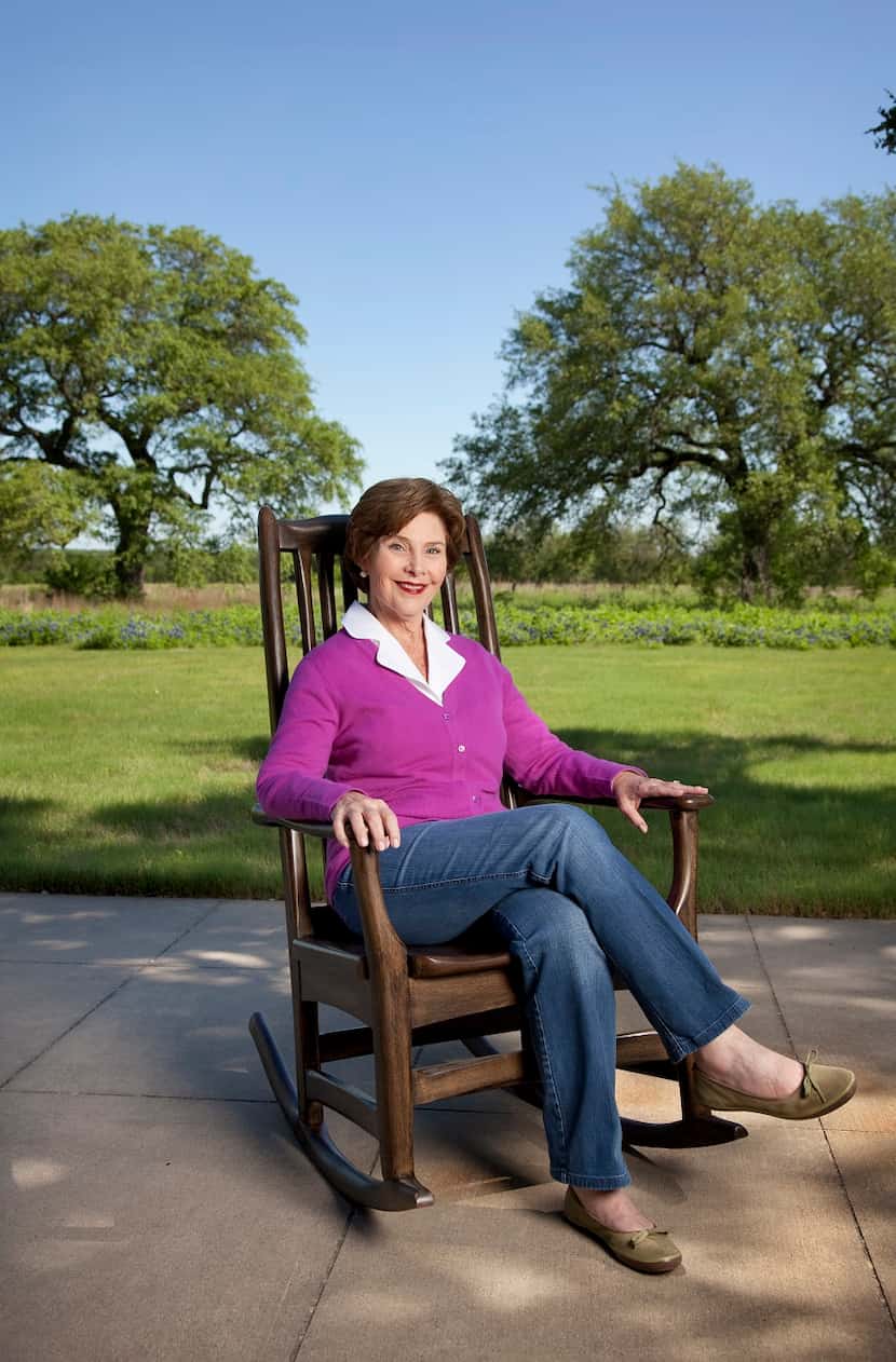 Former First Lady Laura Bush photographed on April 26, 2010, at the ranch in Crawford,...