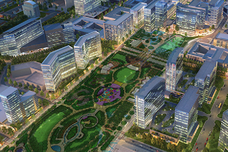 A rendering of the future International District in Dallas.