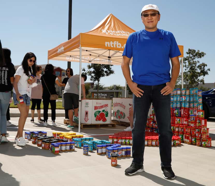 James Huang, shown in Plano at a food collection drive benefiting the North Texas Food Bank,...