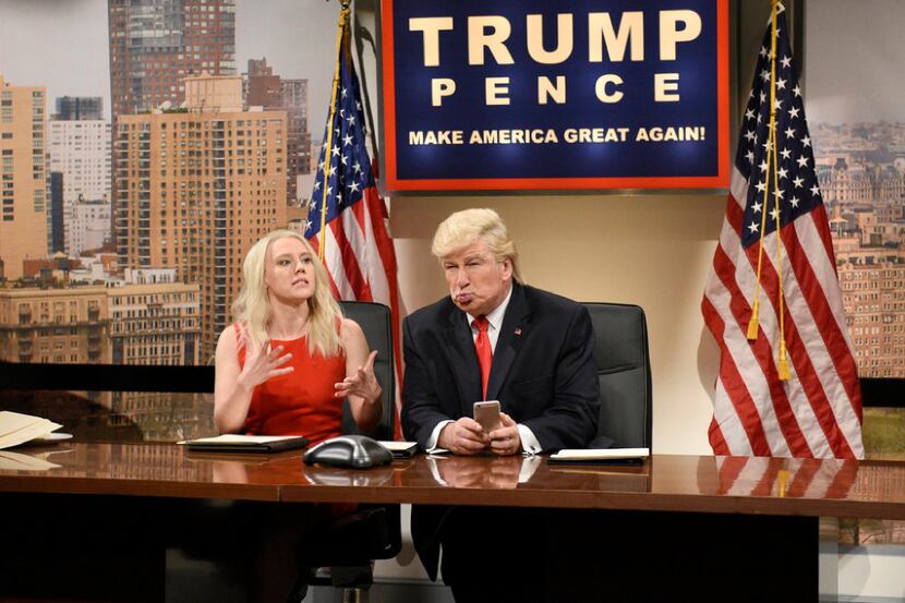 Kate McKinnon as Kellyanne Conway and Alec Baldwin as Donald Trump during the Dec. 3 cold...