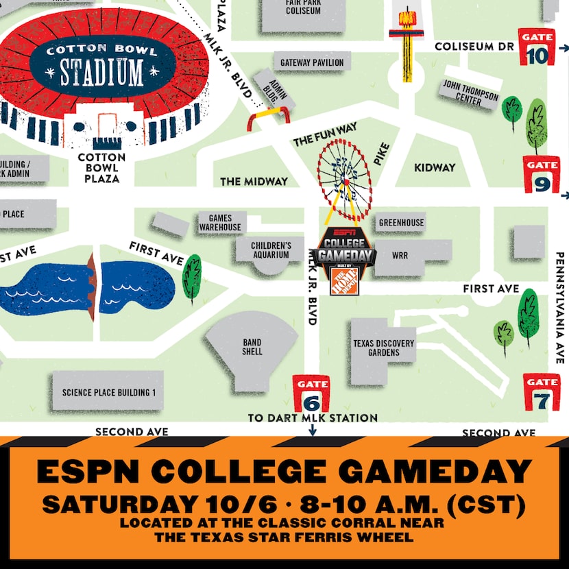 See the State Fair of Texas' Ferris wheel? 'Gameday' is being taped just south of it.