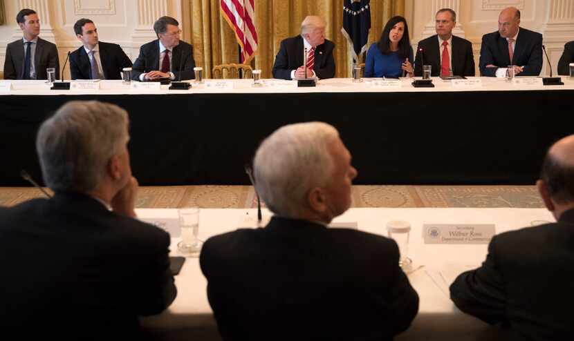 President Donald Trump took part in a discussion Thursday during the American Leadership in...