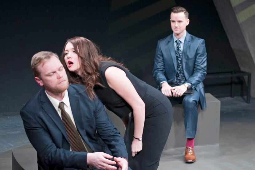 
In Second Thought Theatre’s Bull, Thomas (Ian Ferguson, left) is viciously picked on by...