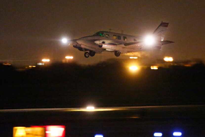 The second of two airplanes carrying the insecticide DUET took off from Dallas Executive...