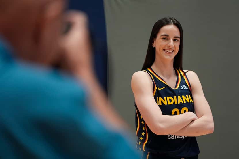 Indiana Fever's Caitlin Clark poses for a photo during the Indiana Fever's WNBA basketball...