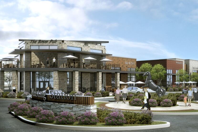 The Mustang Station retail and restaurant park is on Valley View Lane at DART's commuter...