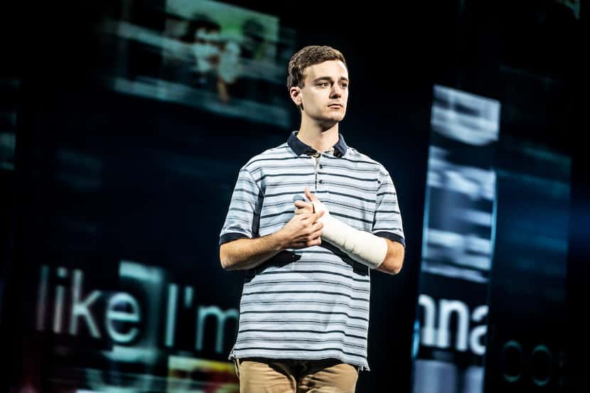 Stephen Christopher Anthony as "Evan Hansen" in the North American touring company of "Dear...