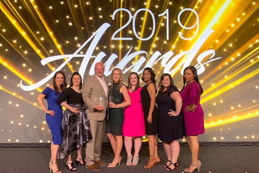 DoubleTree by Hilton Dallas-Campbell Center workers are shown at the company's 2019 awards...