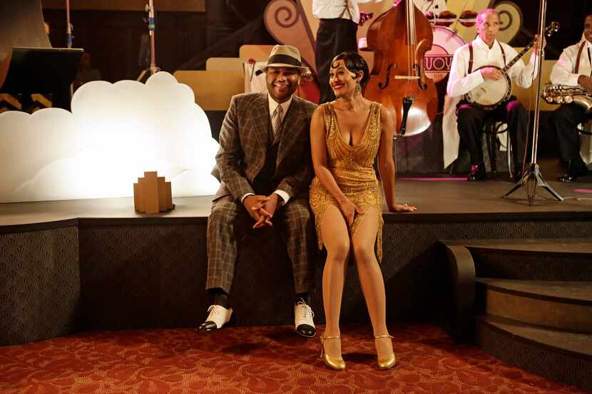 Anthony Anderson, left, and Tracee Ellis Ross, in a scene from the TV series, black-ish....