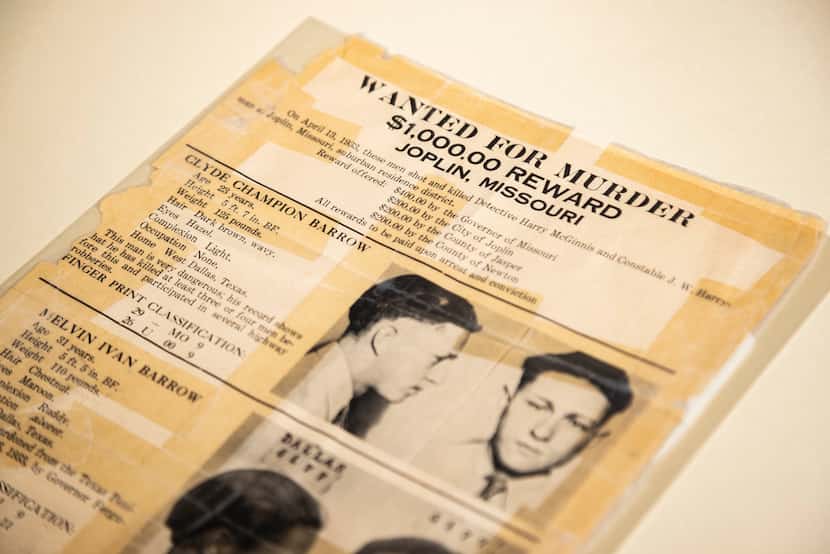 Wanted poster for Clyde Barrow and his brother, from 1933. The document is part of the...