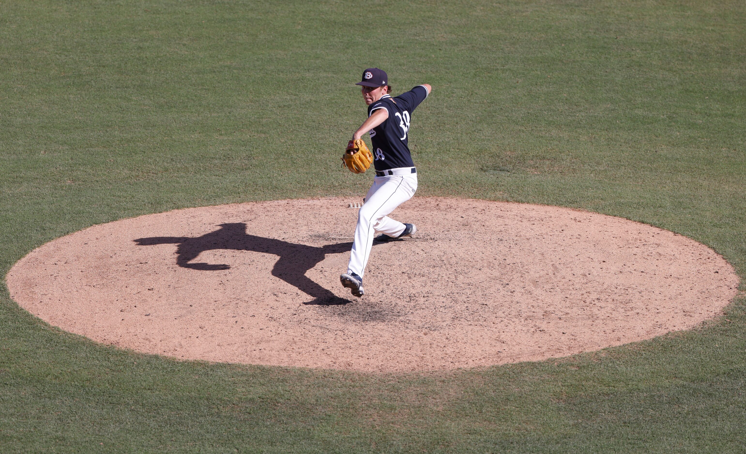 Dallas Baptist pitcher Zane Russell (38) delivers against  Oregon St. during the seventh...