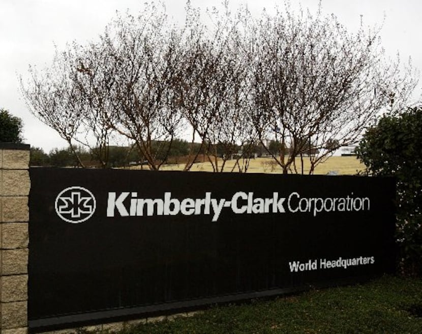 The entrance sign to Kimberly-Clark Corporation world headquarters campus in Irving.