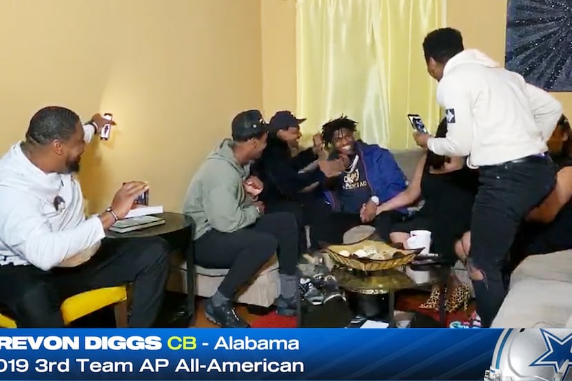 Screen capture of Alabama's Trevon Diggs, the Dallas Cowboys 51st pick in the second round...