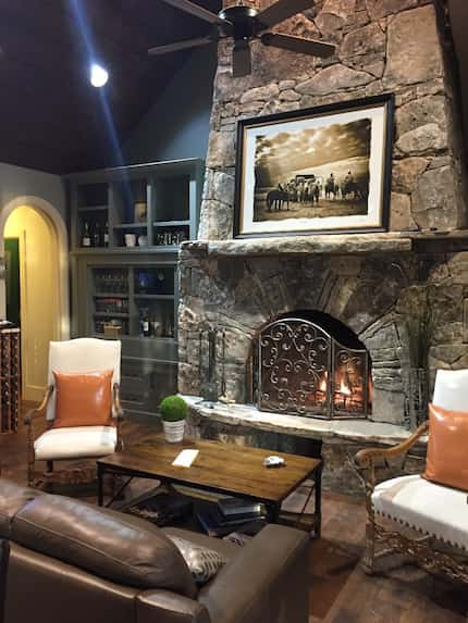 Lounge seating in the Tasting Hall at Fall Creek Vineyard at Driftwood.