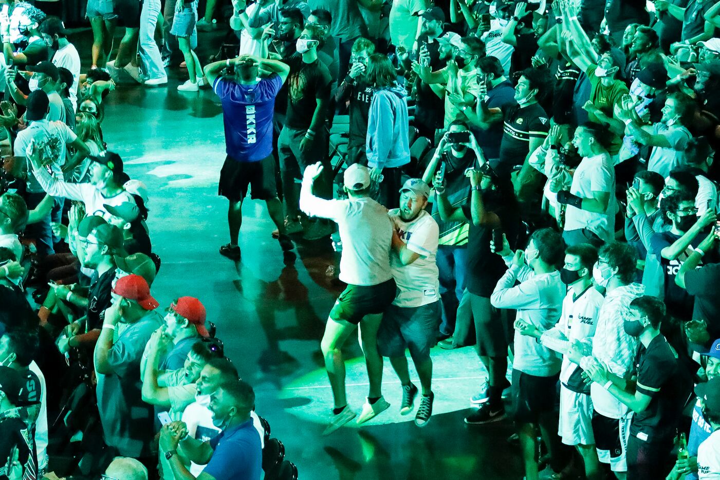 Fans react after the Seattle Surge defeated the Atlanta FaZe during the Call of Duty League...