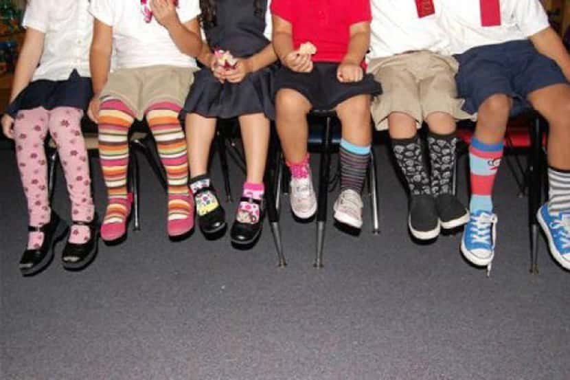 Mary McLeod Bethune Elementary School students wore crazy socks to raise awareness about Red...