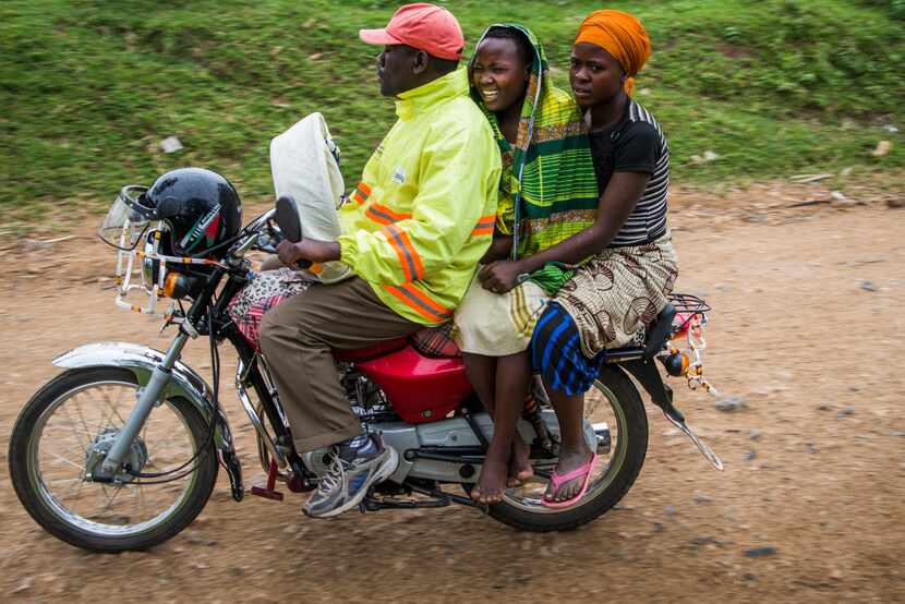 Motorcycles, called boda bodas, are contracted to respond immediately when a woman goes into...
