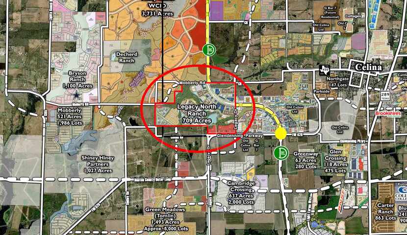 The Legacy North Ranch site is west of Celina.