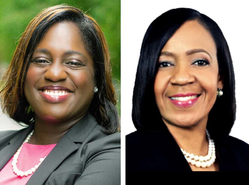 Dallas lawyer Monique Bracey Huff, left, is in a runoff against County Criminal Court at Law...
