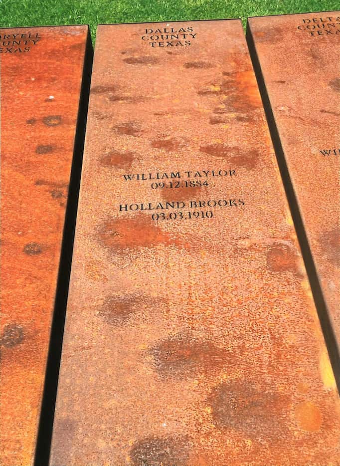 The names of Dallas County lynching victims William Taylor and Holland Brooks, known as...