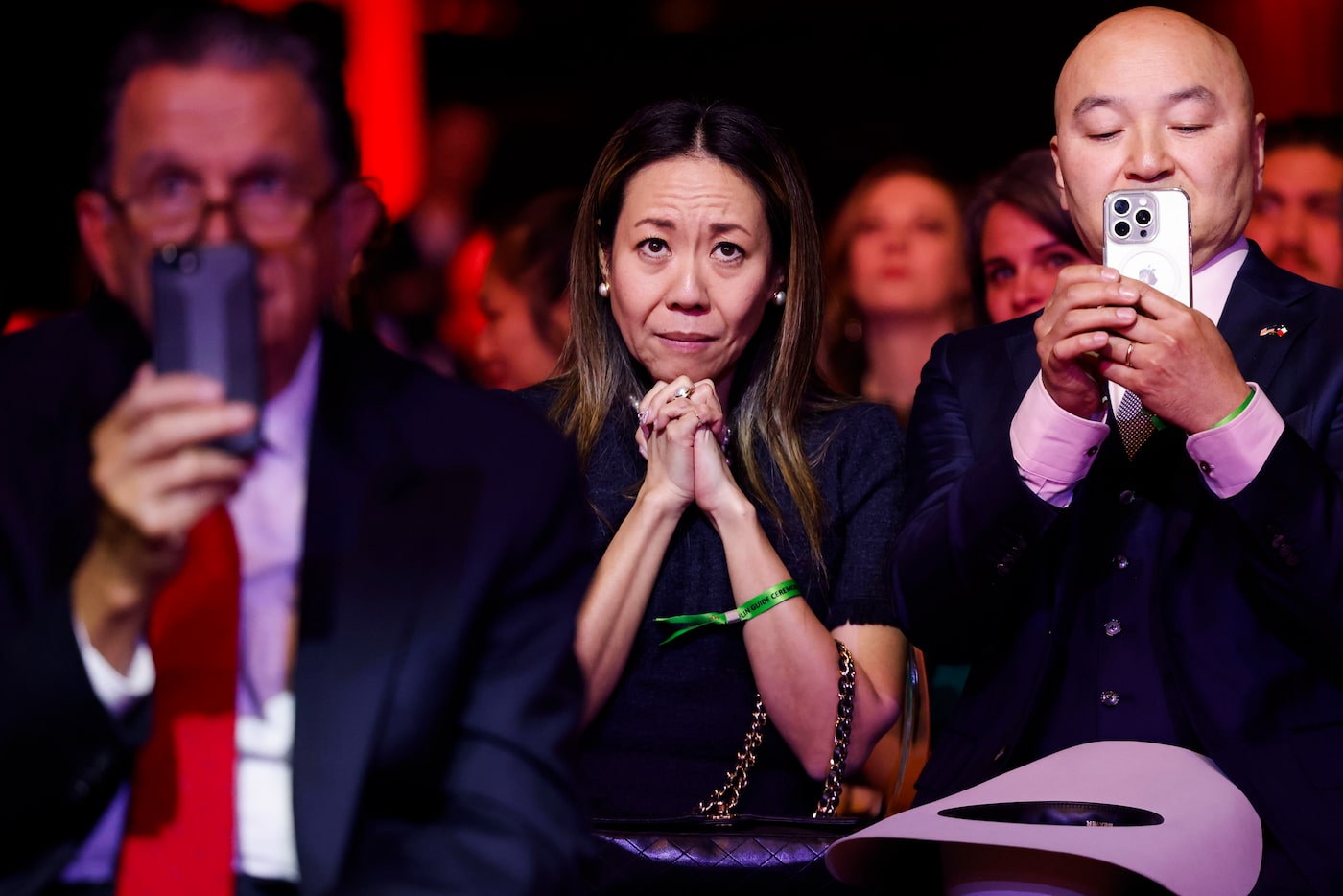 Hiroko Sekiguchi (center) waits with anticipation as she sits by her husband Chef Tatsuya...