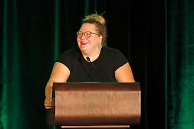 Keynote speaker Lindy West gives her presentation at the Mayborn Literary Nonfiction...