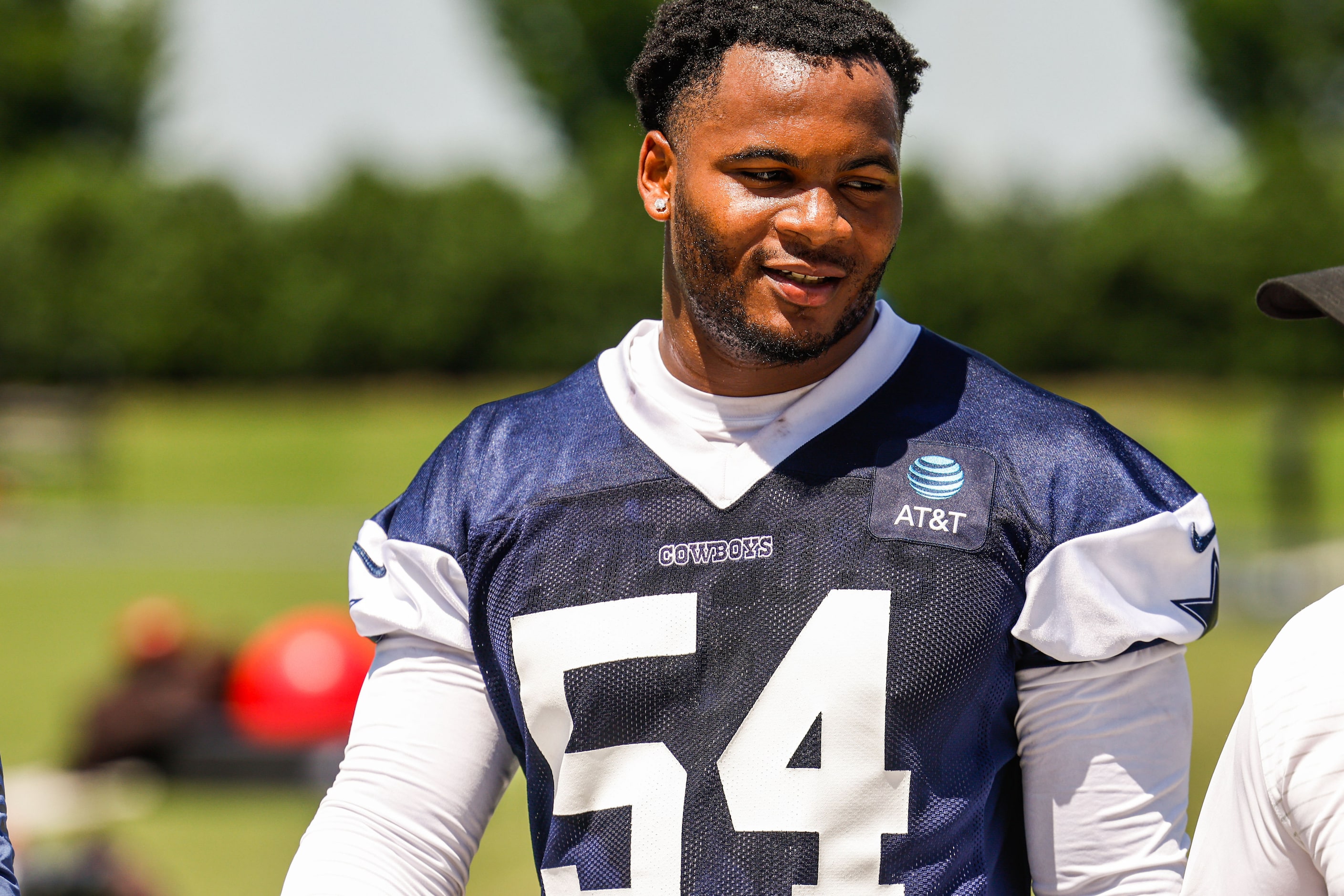 Dallas Cowboys (54) Sam Williams as he leaves the field after a Cowboys rookie minicamp at...