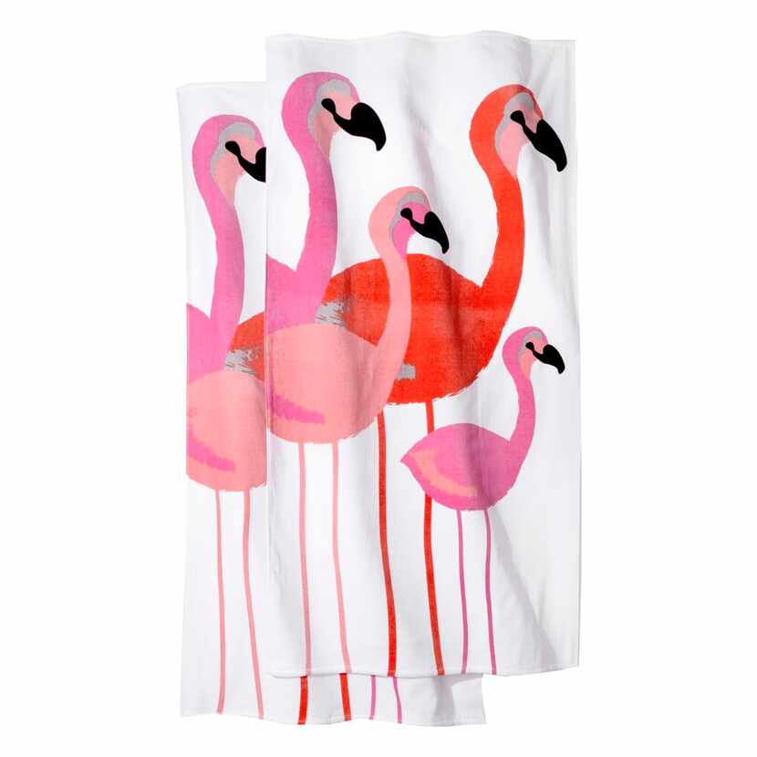 Towel off: Set of two beach towels, flamingo, $21.98; Target