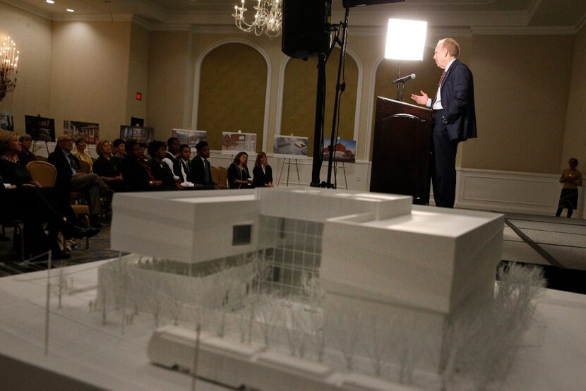 Dallas Cowboys great Roger Staubach at Thursday's press conference announcing the museum's...