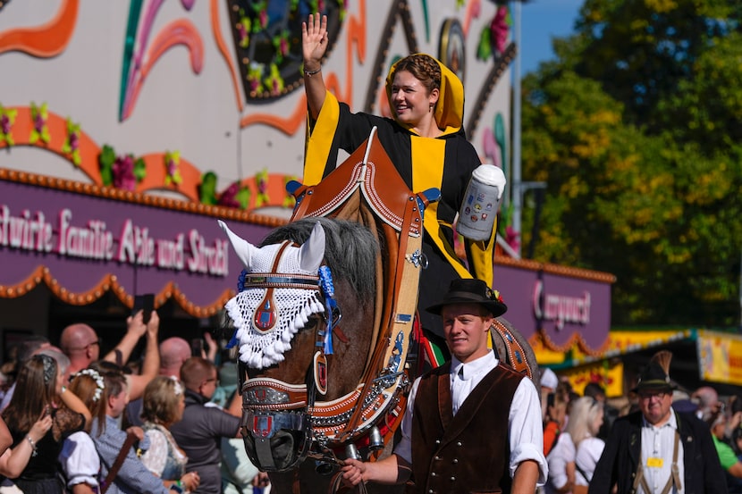 The Oktoberfest hosts arrive for the start of the 189th 'Oktoberfest' beer festival in...