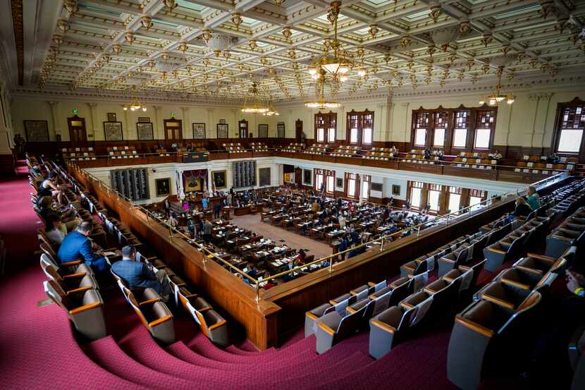A general view of the House Chamber at the Texas Capitol during the 87th Texas legislature...