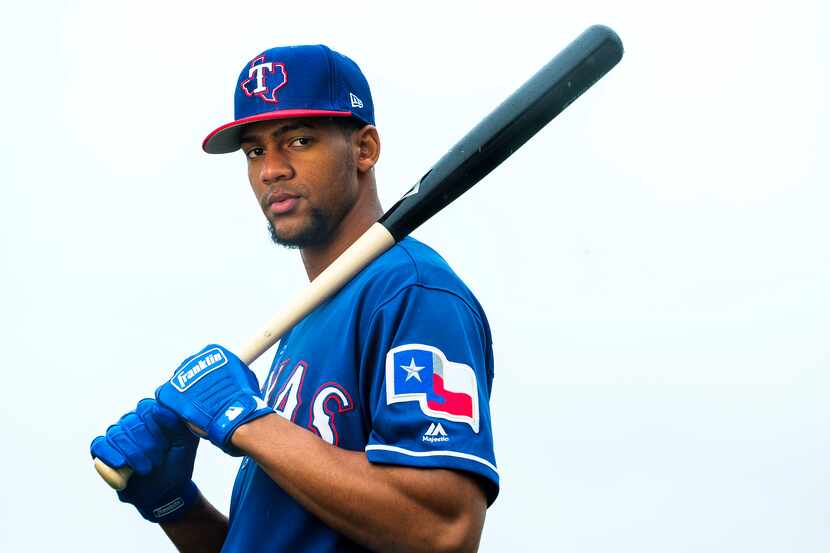 Texas Rangers minor league outfielder Leody Taveras photographed at the team's training...