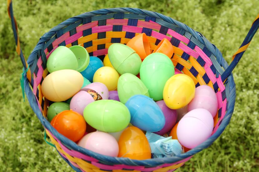 A basket of Easter eggs at the Shady Shores Baptist Church mission fair.