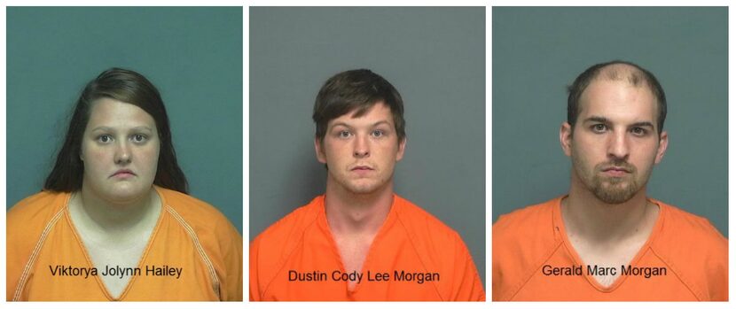 From left: Viktorya Jolynn Hailey, Dustin Cody Lee Morgan, Gerald Marc Morgan.