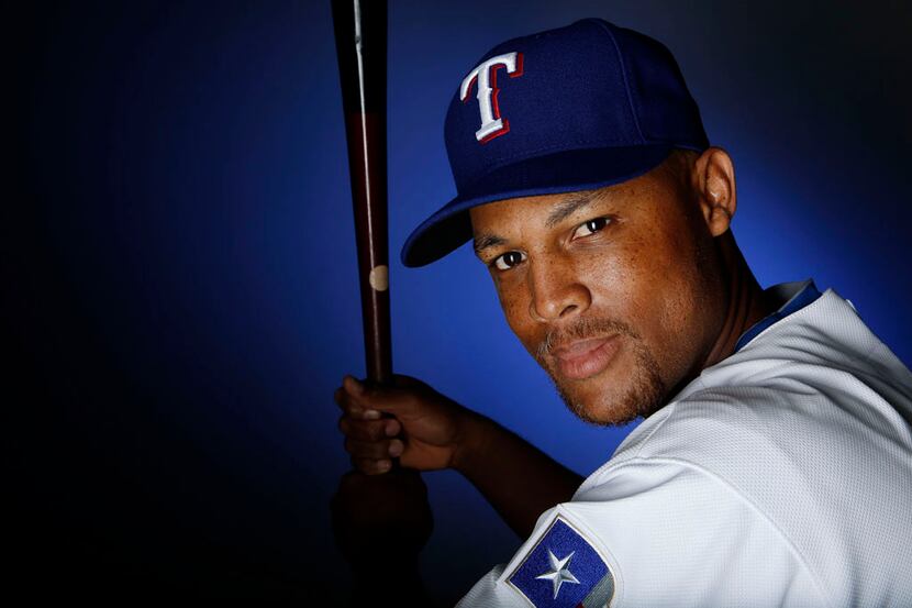 Texas Rangers third baseman Adrian Beltre stands for a portrait during the Rangers media day...