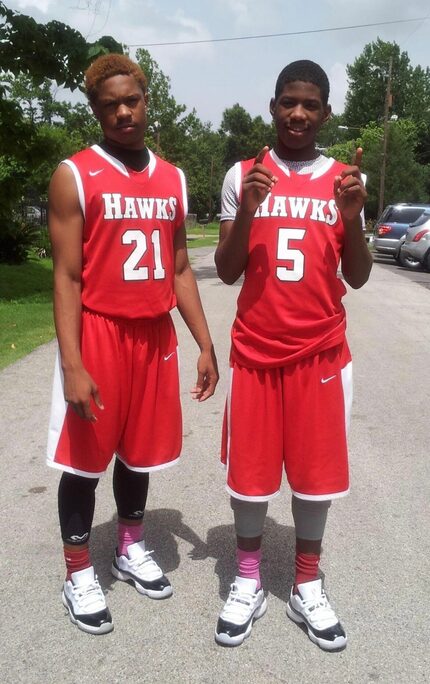 Corinthian Langston Taylor (left) and SMU point guard Kendric Davis (right), seen here in...