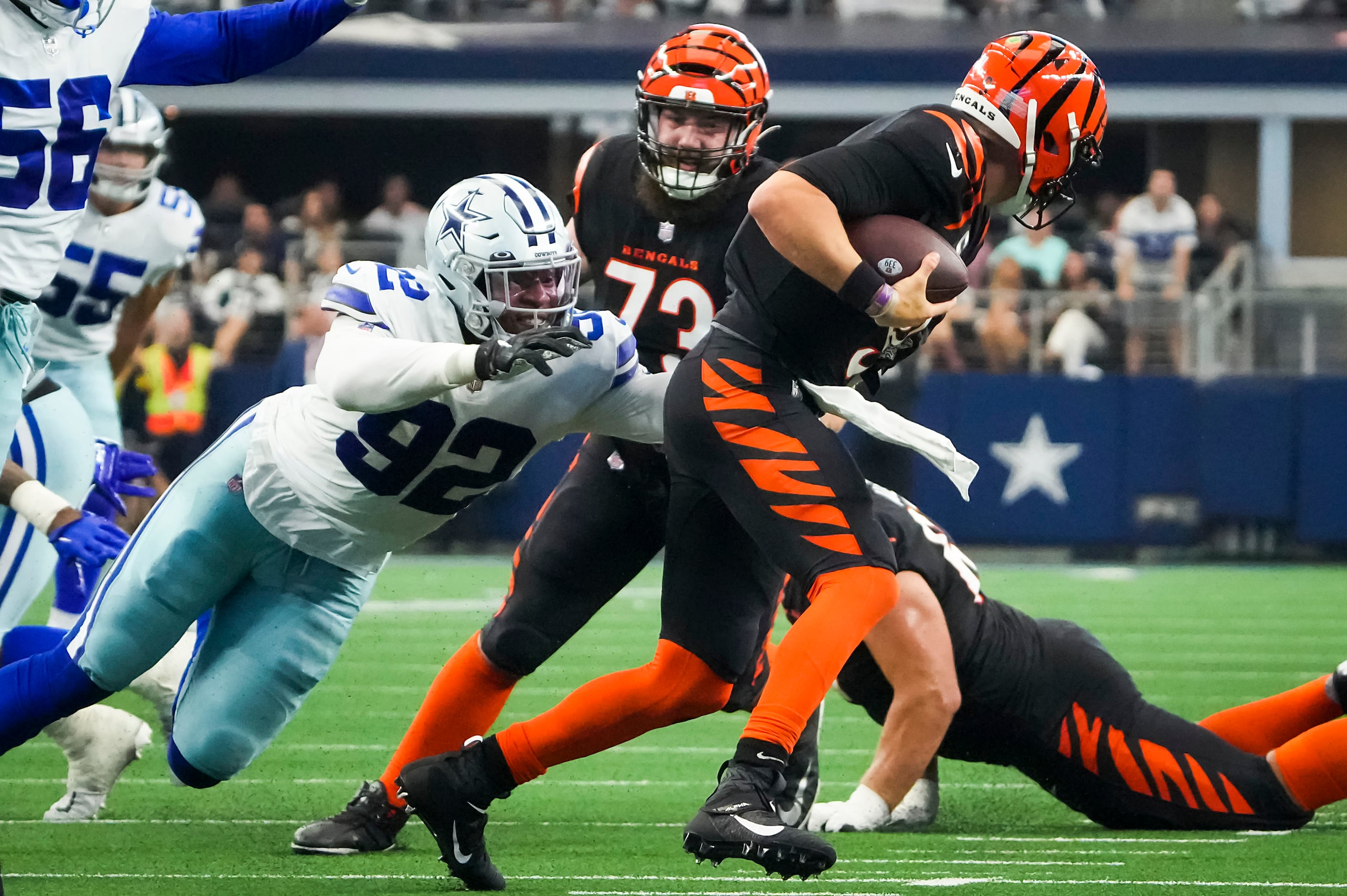 Dallas Cowboys wide receiver Dennis Houston walks along the sideline during  a NFL football game against the Cincinnati Bengals in Arlington, Texas,  Sunday, Sept. 17, 2022. (AP Photo/Tony Gutierrez Stock Photo - Alamy